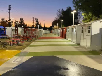 view of tiny homes for homeless